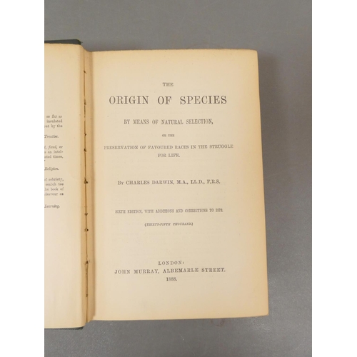 55 - <strong>DARWIN CHARLES. </strong>The Origin of Species by Means of Natural Selection. Half title. Fl...