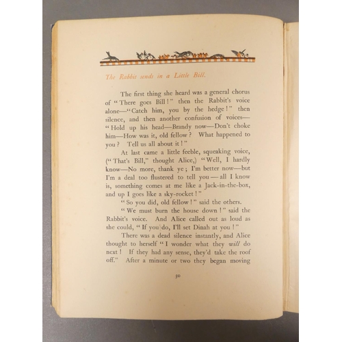 63 - LEWIS CARROLL.&nbsp;&nbsp;Alice's Adventures in Wonderland. Mounted col. plates & other illus. b... 