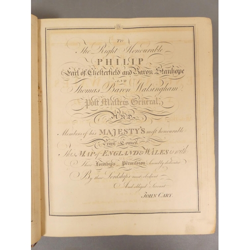 68 - CARY JOHN.  New Map of England & Wales With Part of Scotland. Quarto atlas with eng. titles, han... 