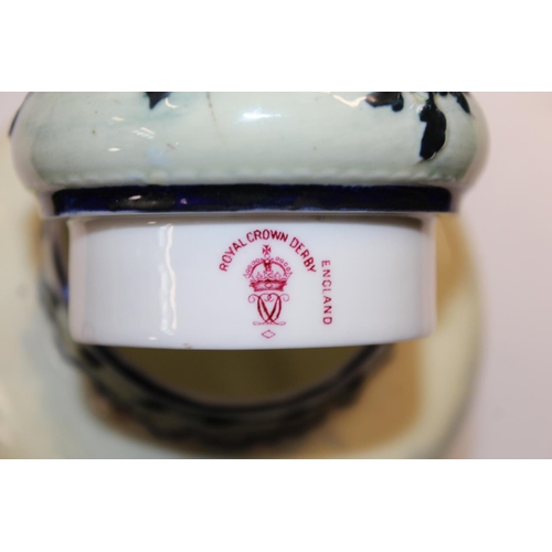 208 - Royal Crown Derby porcelain ginger jar and cover with hand painted sailing boat scene, 20cm tall and... 