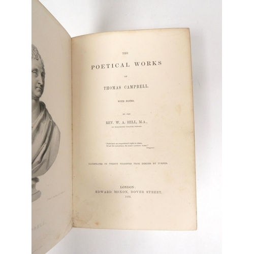 91 - FORE-EDGE PAINTING.  Campbell Thomas.  The Poetical Works. Eng. frontis. & text vignettes. Nice ... 