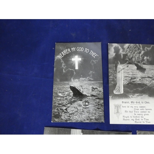 111 - TITANIC COMMEMORATIVE POSTCARDS.&nbsp;&nbsp;Set of 6 postcards commemorating the Titanic disaster, p... 