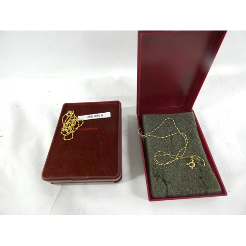 104 - Two small 9ct gold chains.