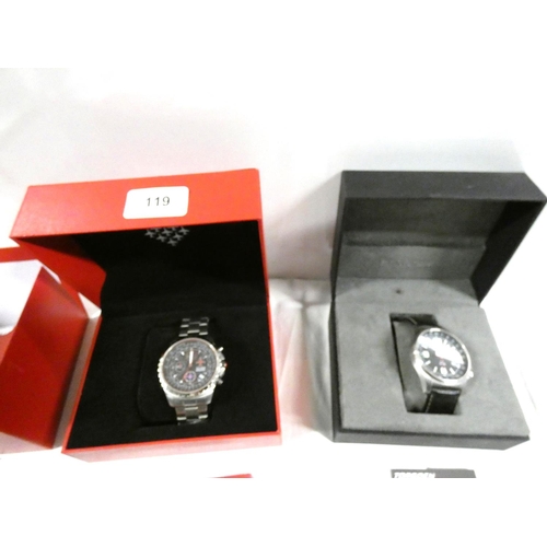 119 - Modern Bradford exchange Red Arrows and Torgoen men's sports watch.