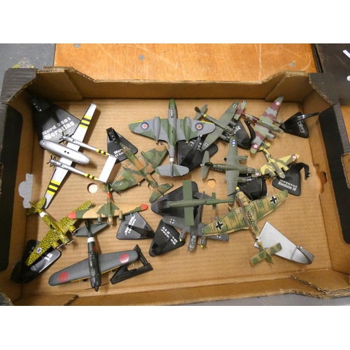 195 - Two large boxes of die cast planes.