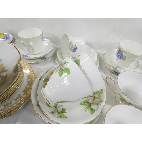 215 - Large collection of vintage teaware to include Colclough and Royal Stafford.