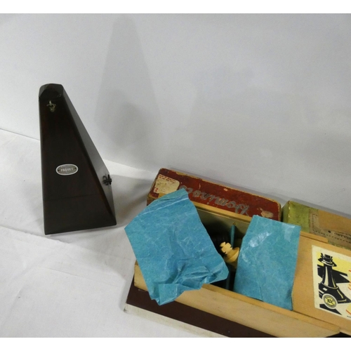 247 - Metronome and board games to include chess, dominos etc.