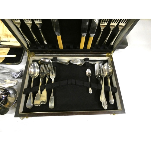 252 - Large box of cased vintage cutlery.