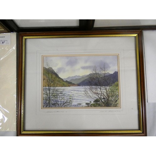 199 - Large collection of pictures to include map, Ullswater watercolour etc.