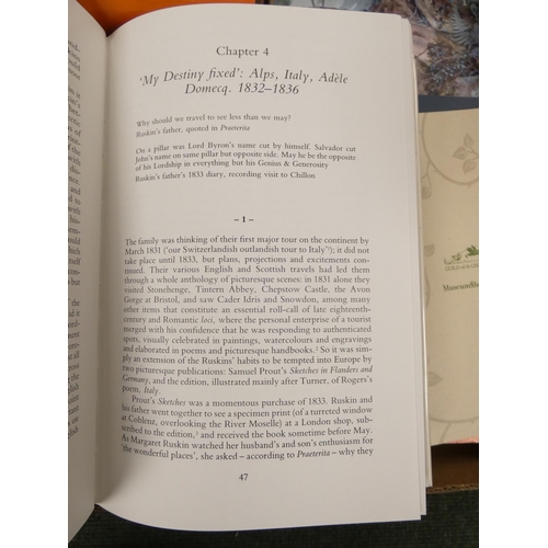 115 - RUSKIN JOHN.&nbsp;&nbsp;A large carton of Ruskin & related biographies, various exhibition catal... 