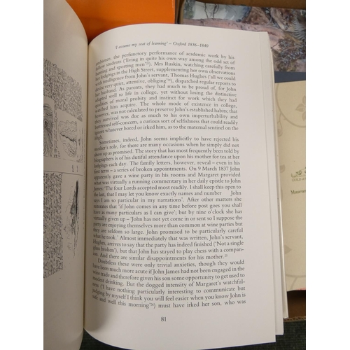 115 - RUSKIN JOHN.&nbsp;&nbsp;A large carton of Ruskin & related biographies, various exhibition catal... 