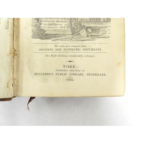 83 - BELLERBY (Pubs).&nbsp;&nbsp;The Stranger`s Guide through the city of York. Eng. frontis., title vign... 