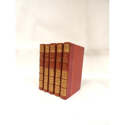 89 - AUSTEN JANE.  Jane Austen's Works. 5 vols. Half-titles. colour frontis. to each by C. E. Brock (owne... 