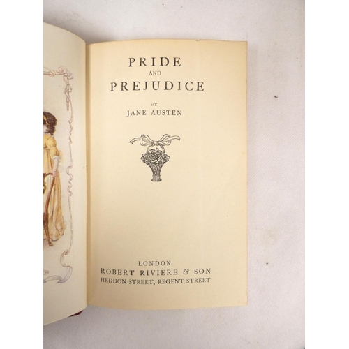 89 - AUSTEN JANE.  Jane Austen's Works. 5 vols. Half-titles. colour frontis. to each by C. E. Brock (owne... 