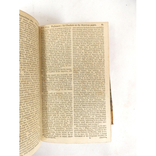 92 - THE SCOTS MAGAZINE.  Bound vol. 37. Fldg. eng. map of Thirty-miles round Boston. Poor bdg., brds. de... 