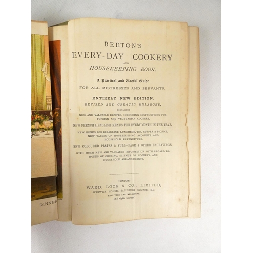 93 - BEETON MRS.&nbsp;&nbsp;Beeton's Every-Day Cookery & Housekeeping Book. Fldg. col. frontis, col. ... 