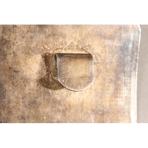 10 - Two sgian dubhs, a silver-plated and leather hip flask and a Scottish silver-plated belt plate.