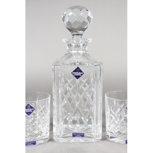 2 - Edinburgh crystal boxed set comprising decanter and four tumblers.