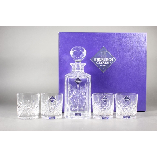 2 - Edinburgh crystal boxed set comprising decanter and four tumblers.