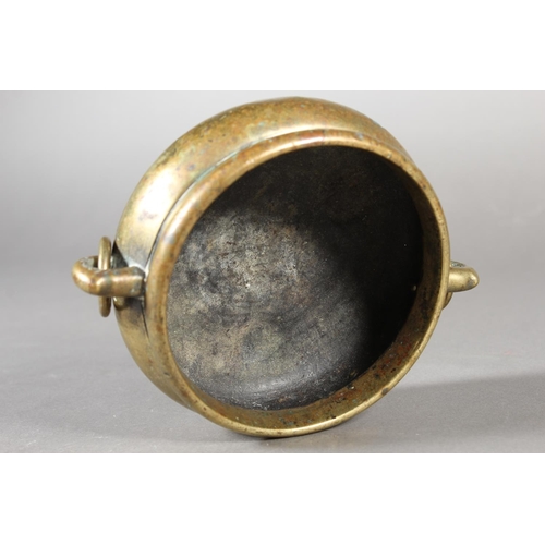 4 - Chinese bronze style censor with loop handles and six character mark to base.