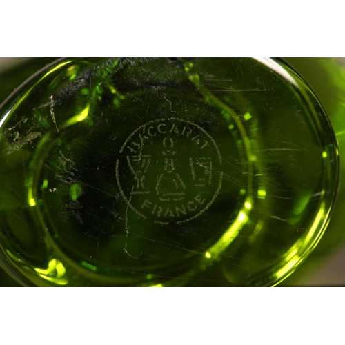 6 - Baccarat of France green glass duck paperweight.