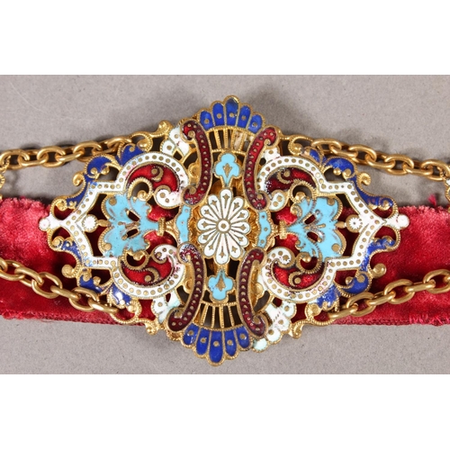 8 - Heavily enamelled nurse's belt with velvet lining.
