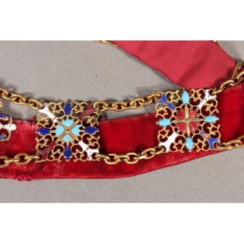 8 - Heavily enamelled nurse's belt with velvet lining.