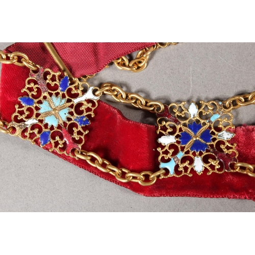 8 - Heavily enamelled nurse's belt with velvet lining.