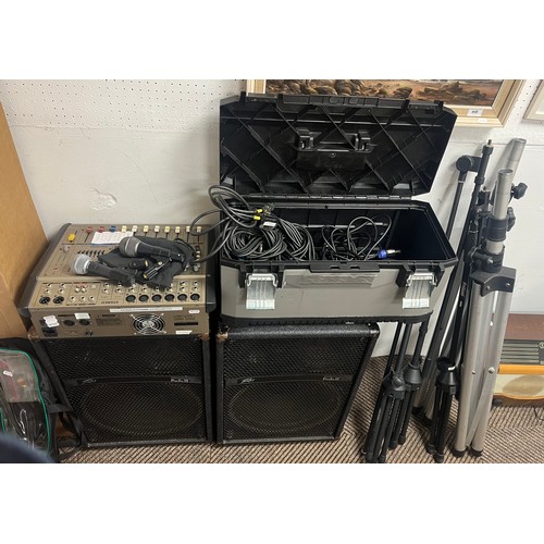 Music system comprising of two Peavey ProSys 15 floor speakers and ...