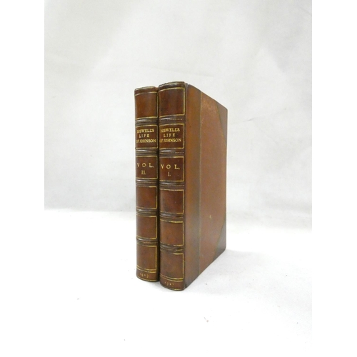 192 - BOSWELL JAMES.&nbsp;&nbsp;Life of Johnson. 2 vols. Frontis & fldg. plate. Good half calf. Oxford... 