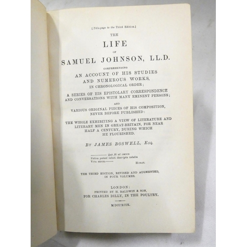 192 - BOSWELL JAMES.&nbsp;&nbsp;Life of Johnson. 2 vols. Frontis & fldg. plate. Good half calf. Oxford... 