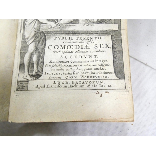 229 - <strong>TERENCE.&nbsp;&nbsp;</strong>Comoediae Sex Post Optimus Editiones Emendatae. Eng. title. Reb...