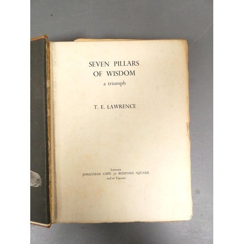 72 - LAWRENCE T. E.&nbsp;&nbsp;Seven Pillars Of Wisdom. Illus. & maps. Orig. brown cloth, some spotti... 