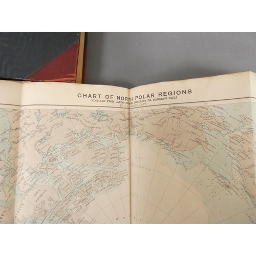 74 - NANSEN F.  Farthest North. 2 vols. Fldg. linen map, plates (one in colour) & text illus. Rubbed ... 