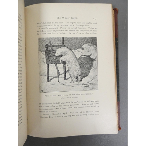 74 - NANSEN F.  Farthest North. 2 vols. Fldg. linen map, plates (one in colour) & text illus. Rubbed ... 