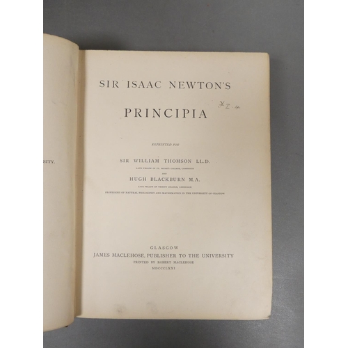 87 - NEWTON SIR ISAAC.  Principia, reprinted for Sir William Thomson & Hugh Blackburn. Diagrams throu... 