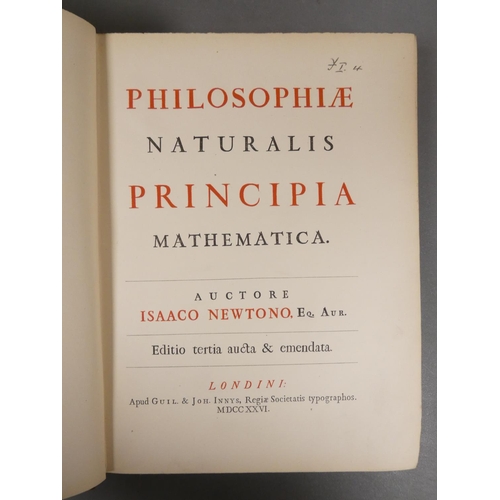 87 - NEWTON SIR ISAAC.  Principia, reprinted for Sir William Thomson & Hugh Blackburn. Diagrams throu... 