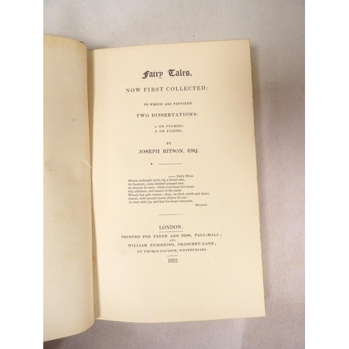 90 - FORE-EDGE PAINTING.  Ritson Joseph. Fairy Tales Now First Collected to which are Prefixed Two Disser... 