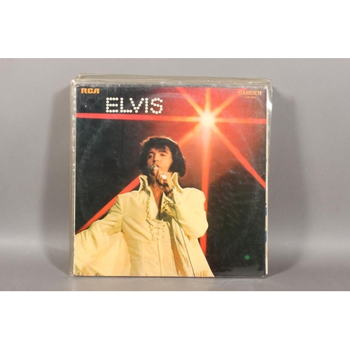 Box containing Elvis Presley vinyl albums to include On Stage, Elvis as ...