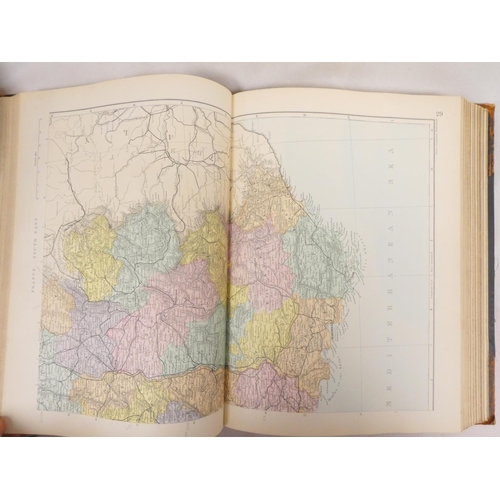 69 - BACON G. W. (Pubs).&nbsp;&nbsp;The Complete New Atlas of the World. 124 double page eng. col. maps. ... 