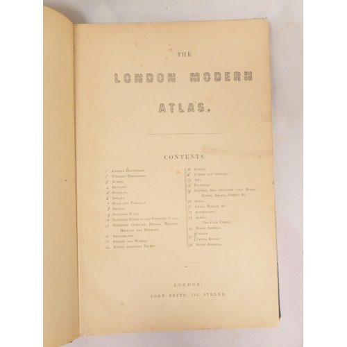 70 - BETTS JOHN.  The London Modern Atlas. 24 double page & 2 single page col. eng. maps, each within... 