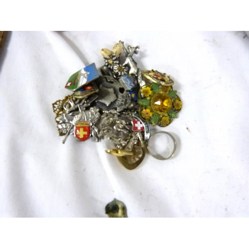 132 - Bag of pin badges, mainly shooting.