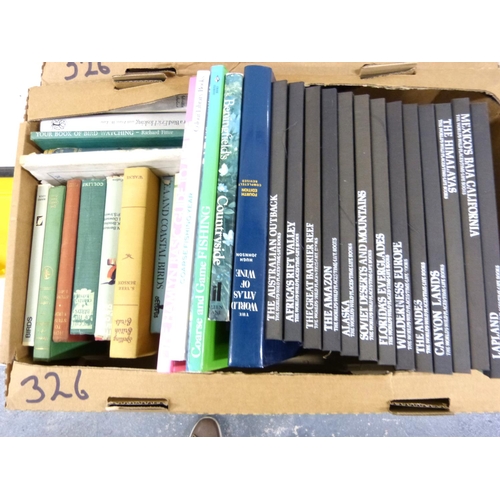 326 - Box of books to include four volumes on farm crops 1925, four volumes of nations etc.