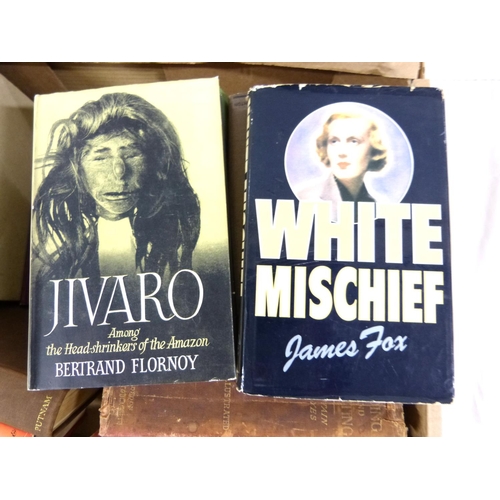 327 - Two boxes of books to include hunting, fishishg, birds etc.