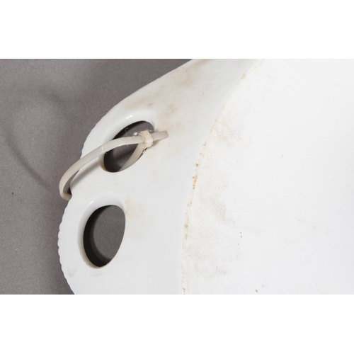 49 - 19th century porcelain twin handled serving tray with hand-painted pond scene titled 'Forge Valley S... 