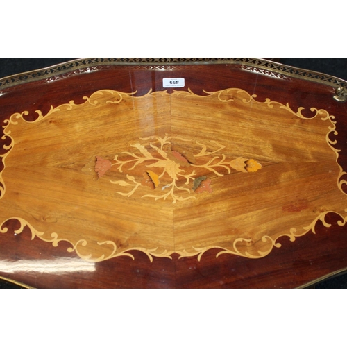 559 - Italian style marquetry inlaid drinks trolley.