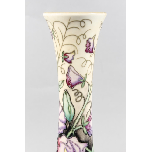 244 - Moorcroft pottery Sweet Pea pattern vase, 31cm tall.