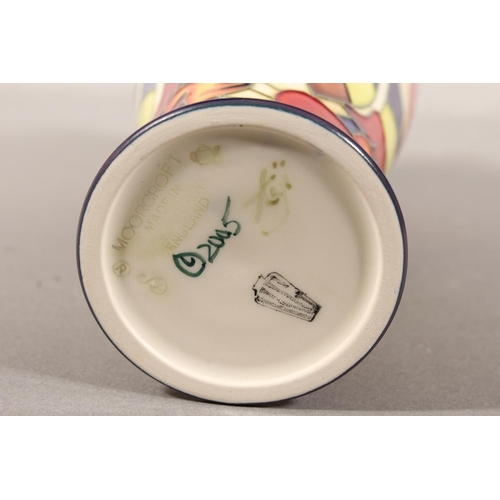 245 - Moorcroft pottery Parasol Dance vase designed by Kerry Goodwin, 21cm tall.