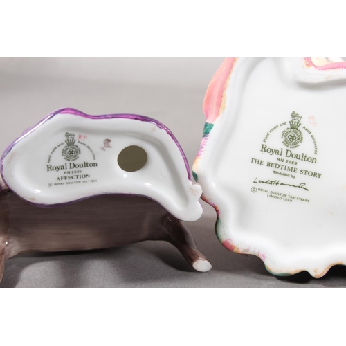 254 - Royal Doulton figures to include The Bedtime Story HN 2059, Alice HN 2158, Affection HN 2236 and Hom... 