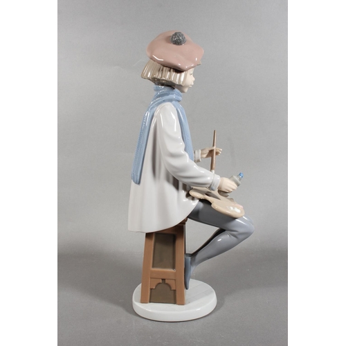267 - Nao figure of a girl artist with easel, 34cm tall.